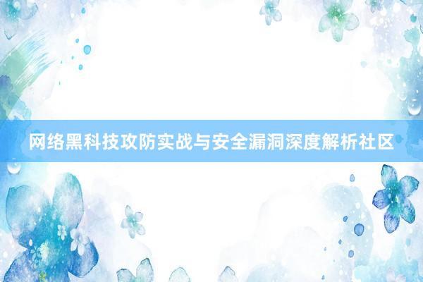 网络黑科技攻防实战与安全漏洞深度解析社区